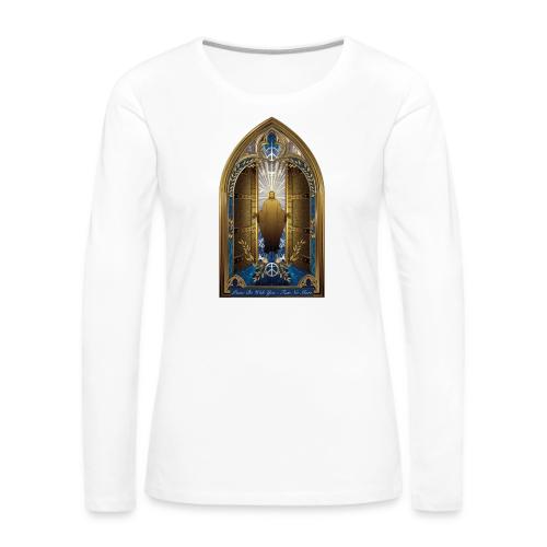 Easter Peace Be With You Locked Doors T Shirt,Gift - Women's Premium Slim Fit Long Sleeve T-Shirt