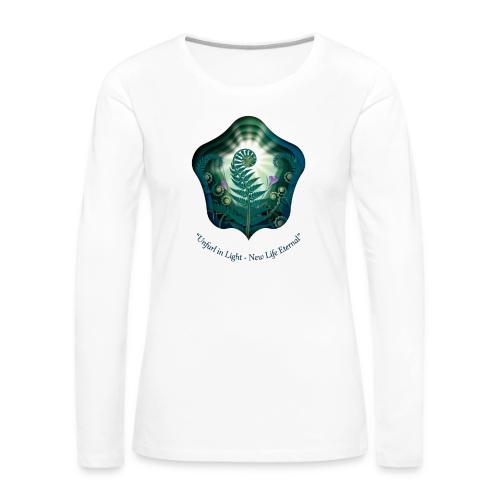 Easter Unfurl in Light Resurrection T Shirt, Gift - Women's Premium Slim Fit Long Sleeve T-Shirt