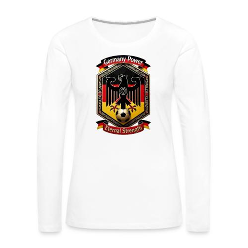 Germany Eagle Power T-Shirt, Flag Pride Gift - Women's Premium Slim Fit Long Sleeve T-Shirt