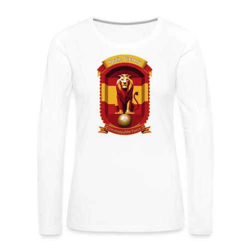Spain Lion Victory T-Shirt, Flag Pride Crest Gift - Women's Premium Slim Fit Long Sleeve T-Shirt