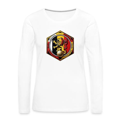 Belgium Lion Valor T-Shirt, Belgian Pride Gift - Women's Premium Slim Fit Long Sleeve T-Shirt