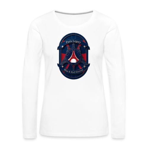 Paris Pride Heritage T Shirt, Soccer Fan Gift - Women's Premium Slim Fit Long Sleeve T-Shirt