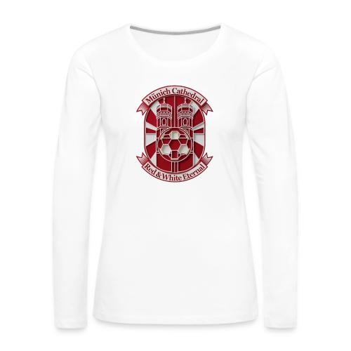Munich Cathedral T Shirt, German Football Fan Gift - Women's Premium Slim Fit Long Sleeve T-Shirt