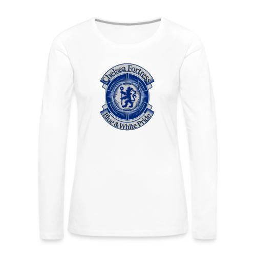 Chelsea Fortress T Shirt, Soccer City Pride Gift - Women's Premium Slim Fit Long Sleeve T-Shirt