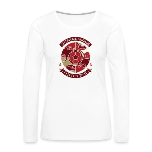 Liverpool Anchor T Shirt, Soccer City Pride Gift - Women's Premium Slim Fit Long Sleeve T-Shirt
