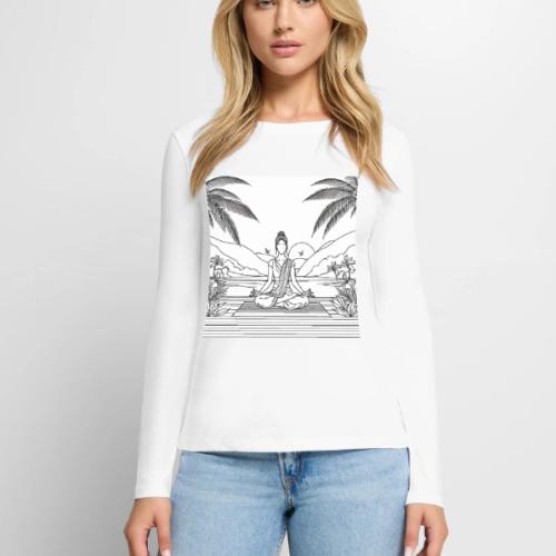 Tranquility - Women's Premium Slim Fit Long Sleeve T-Shirt