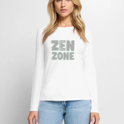 ZEN ZONE POSITIVE VIBES ONLY - Women's Premium Slim Fit Long Sleeve T-Shirt
