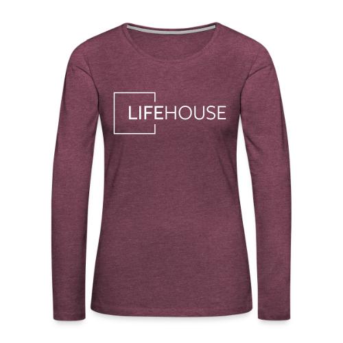 LH Logo White - Women's Premium Slim Fit Long Sleeve T-Shirt