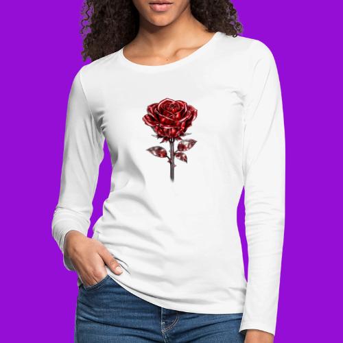 Silver Rose - Women's Premium Slim Fit Long Sleeve T-Shirt