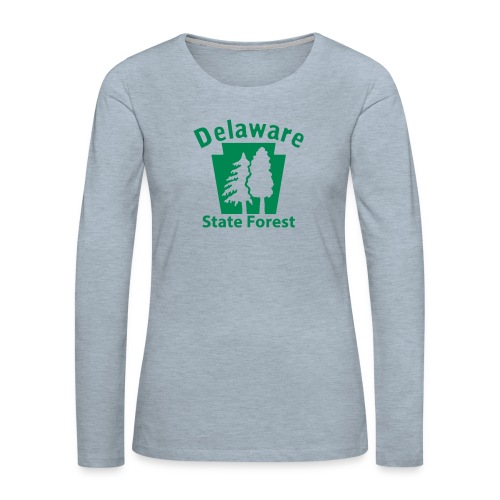 Delaware State Forest Keystone (w/trees) - Women's Premium Slim Fit Long Sleeve T-Shirt