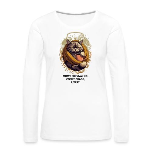 Powered by Sarcasm Cat Tee - Women's Premium Slim Fit Long Sleeve T-Shirt