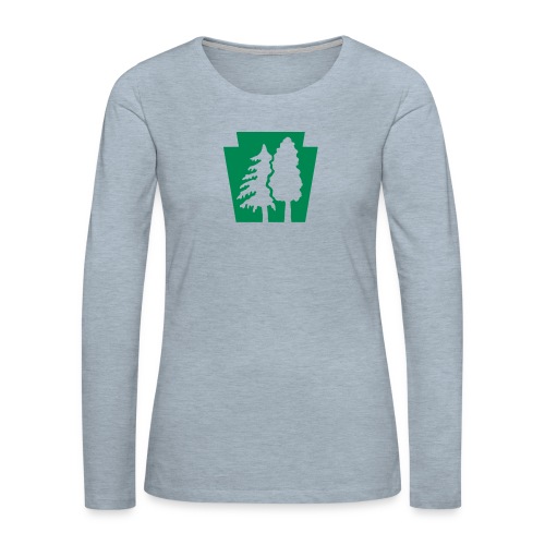 PA Keystone w/trees - Women's Premium Slim Fit Long Sleeve T-Shirt