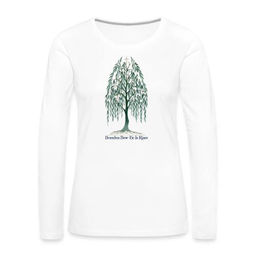 Easter Branches Bow Willow T Shirt, Easter Gift - Women's Premium Slim Fit Long Sleeve T-Shirt