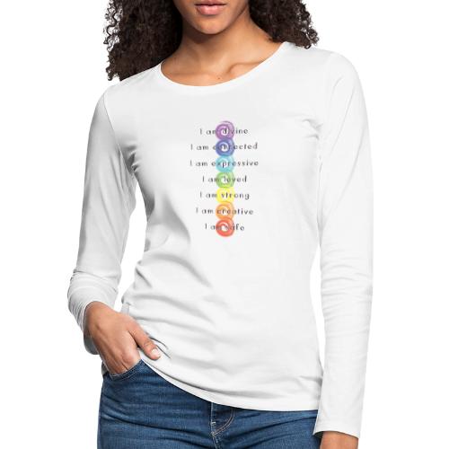 Just For Today Chakras - Women's Premium Slim Fit Long Sleeve T-Shirt