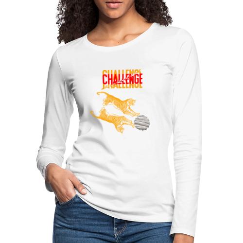 Double tiger fashion, jungle feline animals. - Women's Premium Slim Fit Long Sleeve T-Shirt