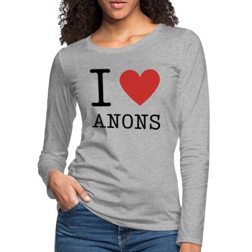 I <3 ANONS - Women's Premium Slim Fit Long Sleeve T-Shirt