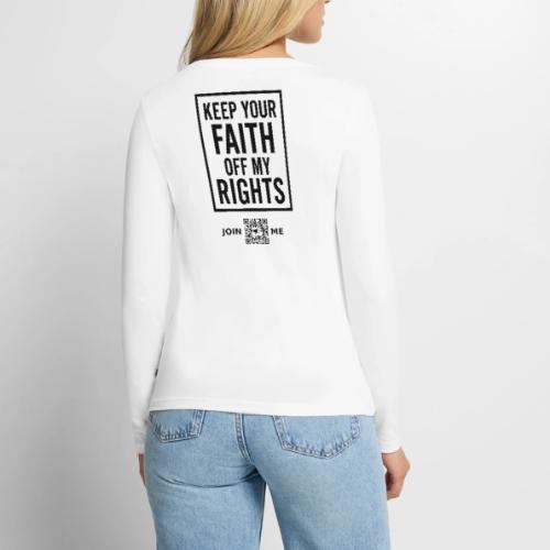 Faith Off (black, front-facing) - Women's Premium Slim Fit Long Sleeve T-Shirt