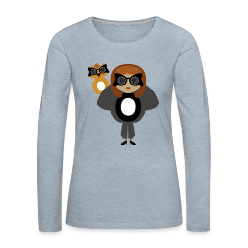 Alphabet letter O - Fashion Girl and Creature - Women's Premium Slim Fit Long Sleeve T-Shirt