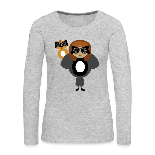 Alphabet letter O - Fashion Girl and Creature - Women's Premium Slim Fit Long Sleeve T-Shirt