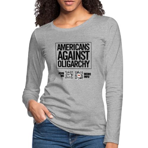Oligarchy (black, front-facing) - Women's Premium Slim Fit Long Sleeve T-Shirt