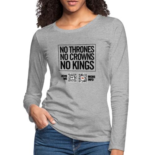 No Thrones (black, front-facing) - Women's Premium Slim Fit Long Sleeve T-Shirt