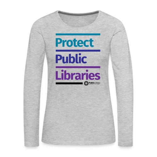 PLA Protect Public Libraries - Women's Premium Slim Fit Long Sleeve T-Shirt
