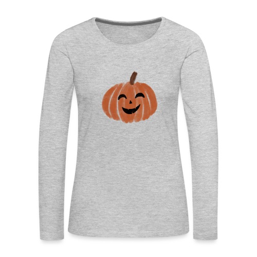Pumpkin Halloween - Women's Premium Slim Fit Long Sleeve T-Shirt