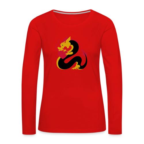 Core Values Dragon Kindness - Women's Premium Slim Fit Long Sleeve T-Shirt