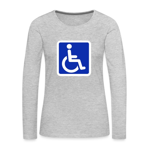 Wheelchair symbol for people with disabilities - Women's Premium Slim Fit Long Sleeve T-Shirt