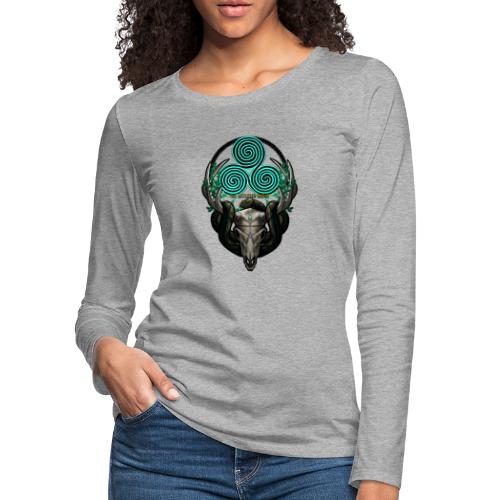 The Antlered Crown (Color Text) - Women's Premium Slim Fit Long Sleeve T-Shirt