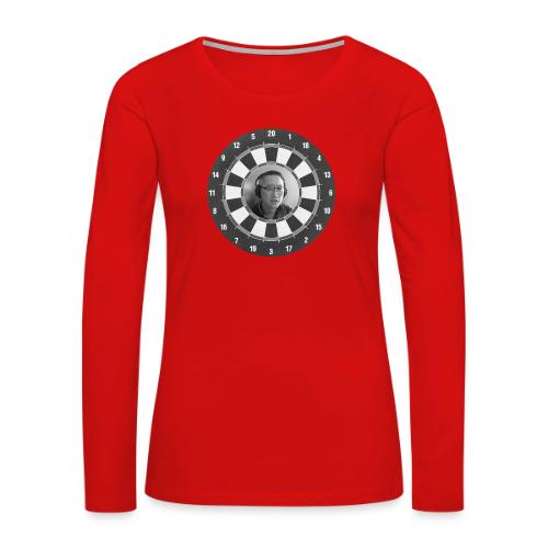 Producer Jay on a Dartboard - Women's Premium Slim Fit Long Sleeve T-Shirt