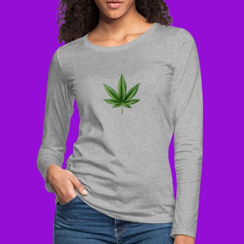 Cannabis Leaf - Women's Premium Slim Fit Long Sleeve T-Shirt