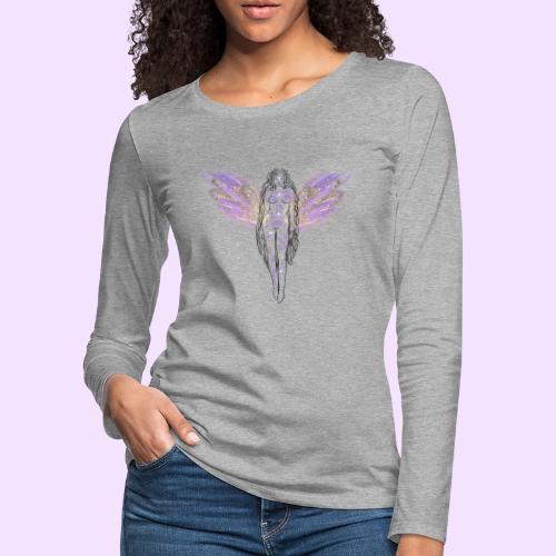 Angel Moon Goddess - Fairytale Design - Women's Premium Slim Fit Long Sleeve T-Shirt