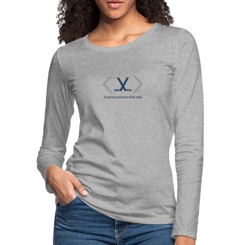 FantasyHockeySim.com Logo - Women's Premium Slim Fit Long Sleeve T-Shirt