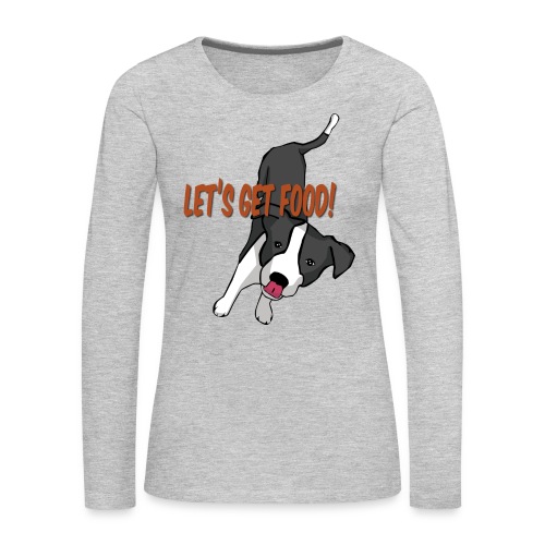 Foodie Dog Border Collie - Women's Premium Slim Fit Long Sleeve T-Shirt