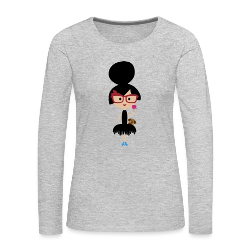 A Girl And Her Ice Cream Cone - Women's Premium Slim Fit Long Sleeve T-Shirt