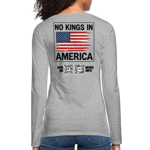 No Kings In America (black, back) - Women's Premium Slim Fit Long Sleeve T-Shirt