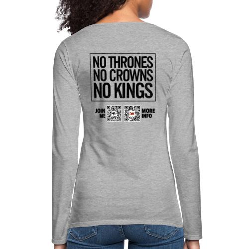 No Thrones (black, back-facing) - Women's Premium Slim Fit Long Sleeve T-Shirt
