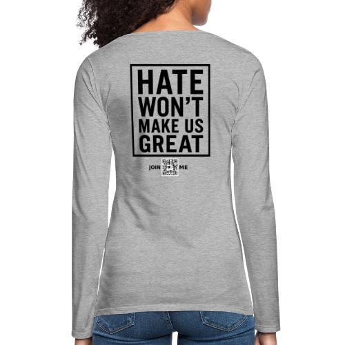 Hate (black, back-facing) - Women's Premium Slim Fit Long Sleeve T-Shirt