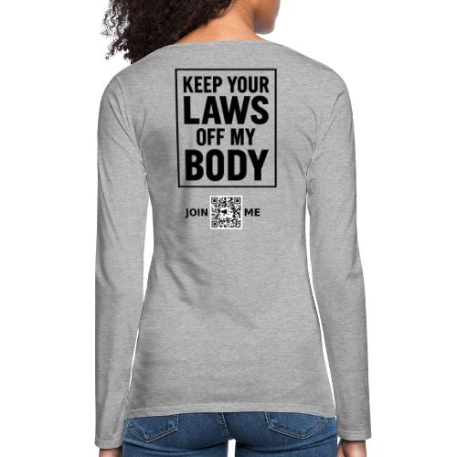 Laws Off (black, back-facing) - Women's Premium Slim Fit Long Sleeve T-Shirt