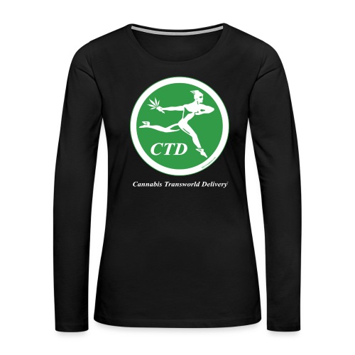 Cannabis Transworld Delivery - Green-White - Women's Premium Slim Fit Long Sleeve T-Shirt