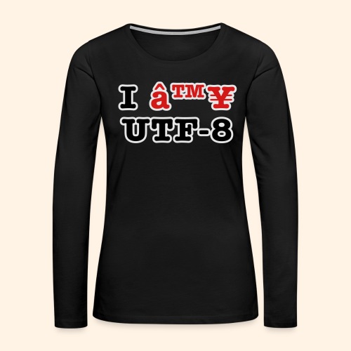 I â™¥ UTF-8 - Women's Premium Slim Fit Long Sleeve T-Shirt