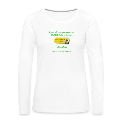 rm Linux Code of Conduct - Women's Premium Slim Fit Long Sleeve T-Shirt