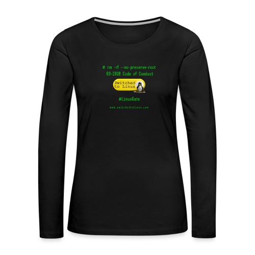 rm Linux Code of Conduct - Women's Premium Slim Fit Long Sleeve T-Shirt