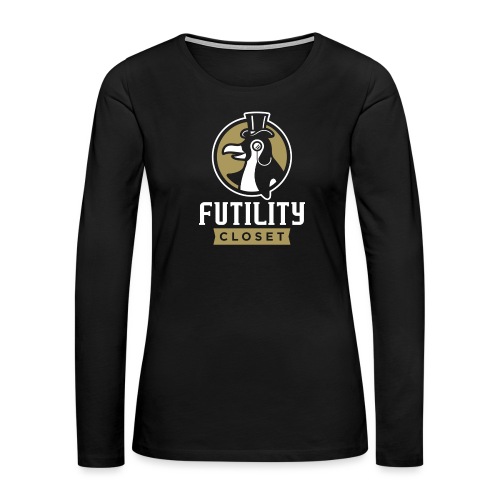 Futility Closet Logo - Reversed - Women's Premium Slim Fit Long Sleeve T-Shirt
