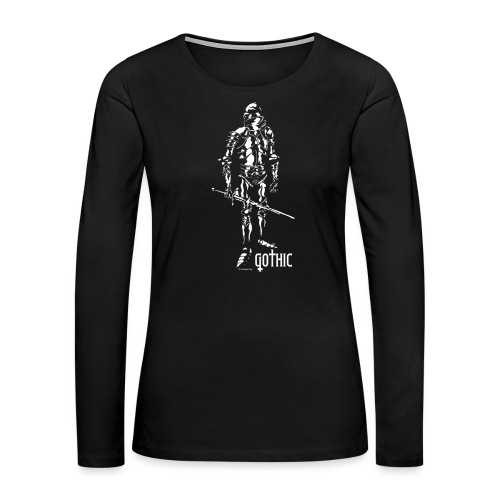 Gothic Knight Men's Standard Black T-shirt - Women's Premium Slim Fit Long Sleeve T-Shirt