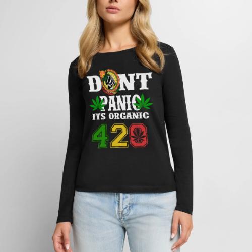 Joking 420 Organic Smoke Weed Marijuana Design - Women's Premium Slim Fit Long Sleeve T-Shirt