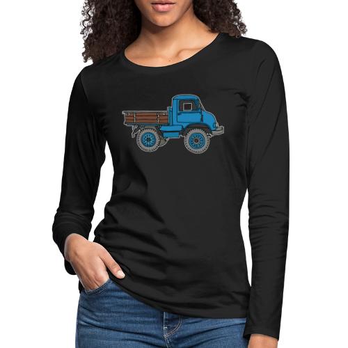 Blue off-road truck - Women's Premium Slim Fit Long Sleeve T-Shirt