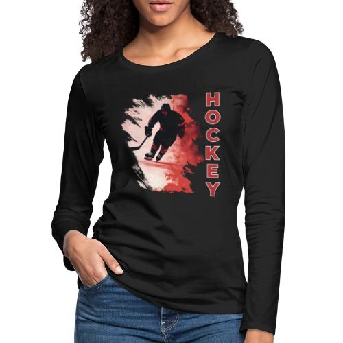 Hockey Fire - Women's Premium Slim Fit Long Sleeve T-Shirt