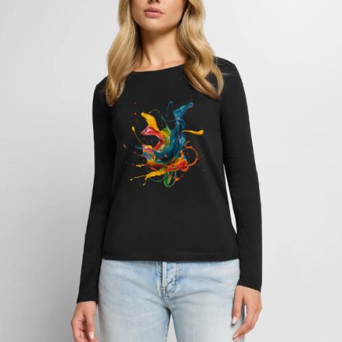 Chromatic Flow - Women's Premium Slim Fit Long Sleeve T-Shirt